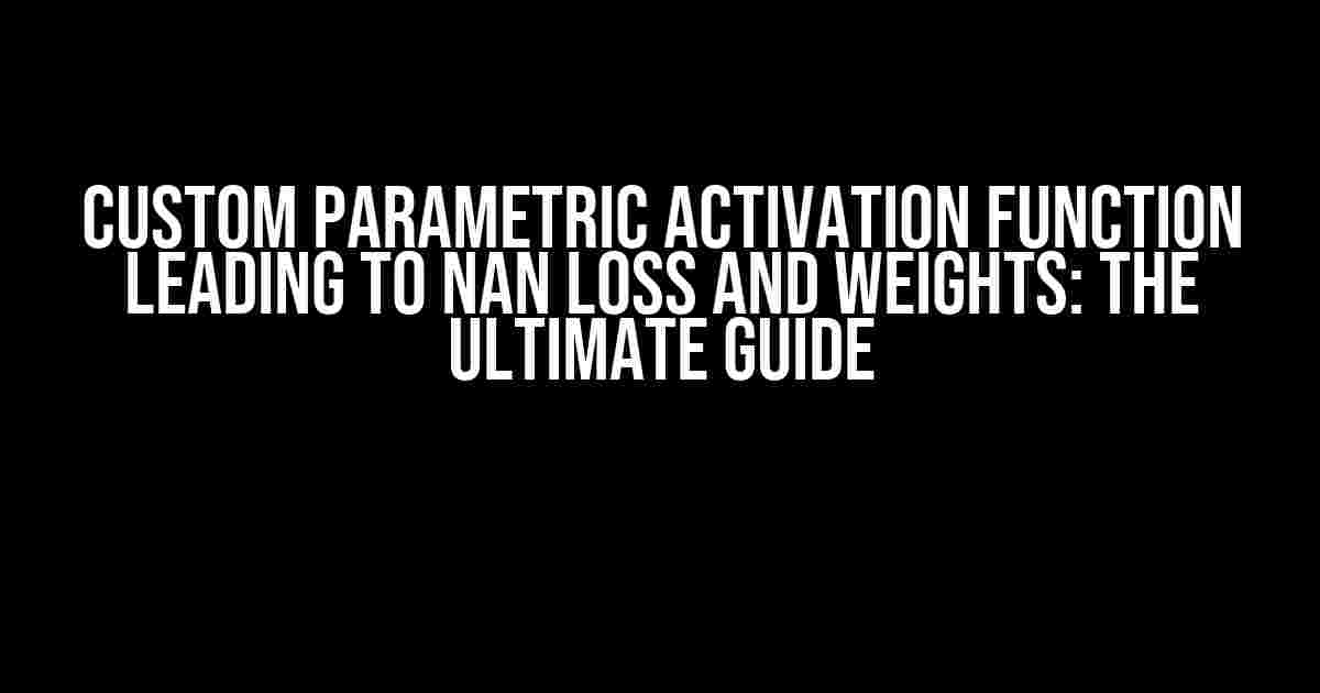 Custom Parametric Activation Function Leading to NaN Loss and Weights: The Ultimate Guide